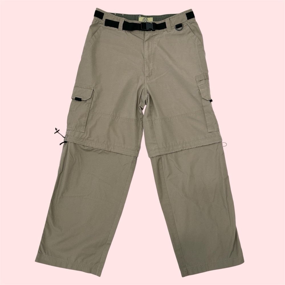 Vintage Y2K R&R 30x29 Baggy Wide Leg Convertible Cargo Pants Belt Gorpcore